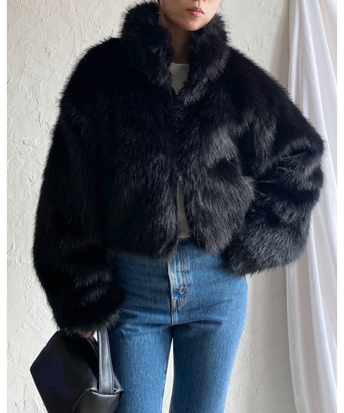 She's Closet ブルゾン アウター スタンドネックショート丈ダブル