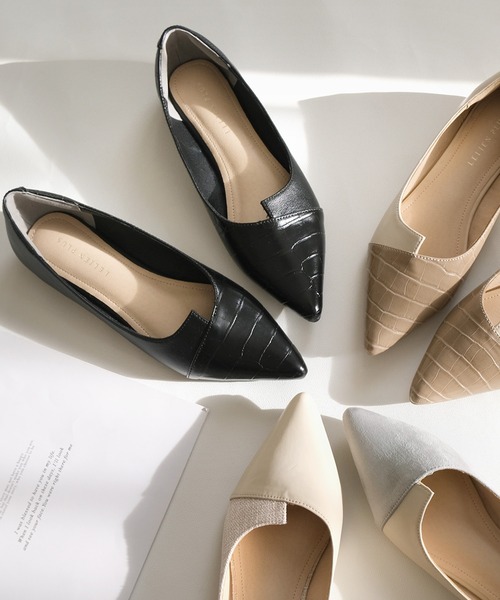 AmiAmi（アミアミ） パンプス バイカラーポインテッドトゥフラット