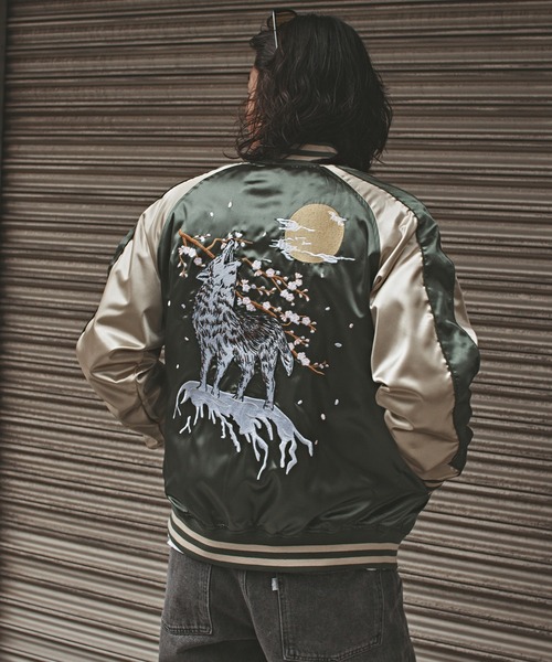 ALL RUNS スカジャン Animal Embroidery Skirt Jacket / アニマル刺繍