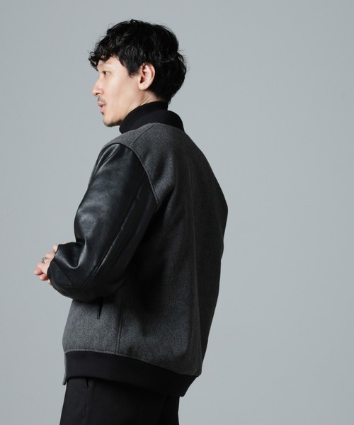 NANO universe（ナノ・ユニバース） スタジャン フェイクレザー中綿