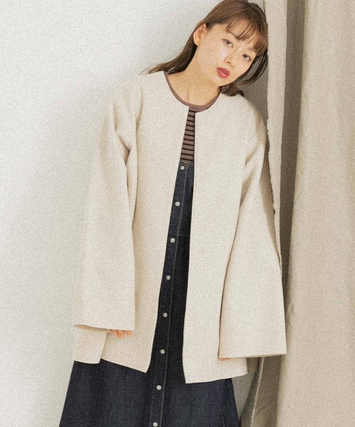 URBAN RESEARCH Sonny Label ノーカラーコート FREE ホワイト系その他