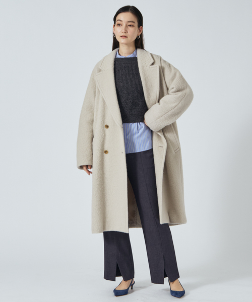 qualite（カリテ） コート チェスターコート モヘアシャギーダブル