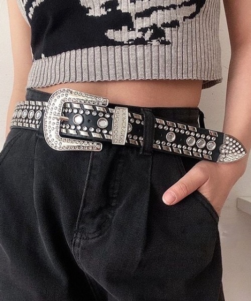 SHEENA（シーナ） ベルト ラインストーンベルト レディース : ZOZOTOWN