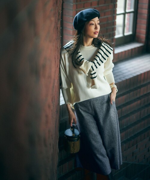 23区（ニジュウサンク） パンツ シルクネップツイード ガウチョパンツ