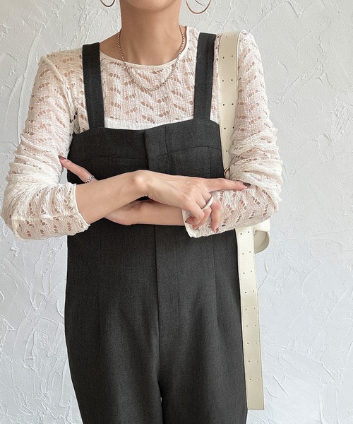 JUNOAH（ジュノア） サロペット オーバーオール ツイードサロペット