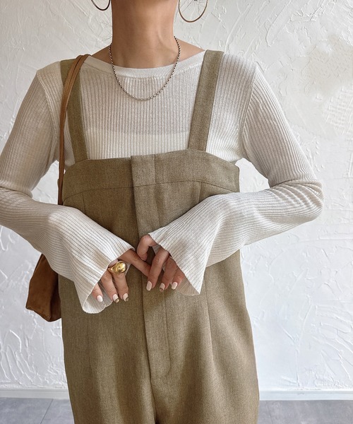 JUNOAH（ジュノア） サロペット オーバーオール ツイードサロペット