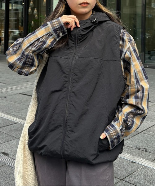 CPCM（シーピーシーエム） ベスト ジレ ナイロンフードベスト メンズ