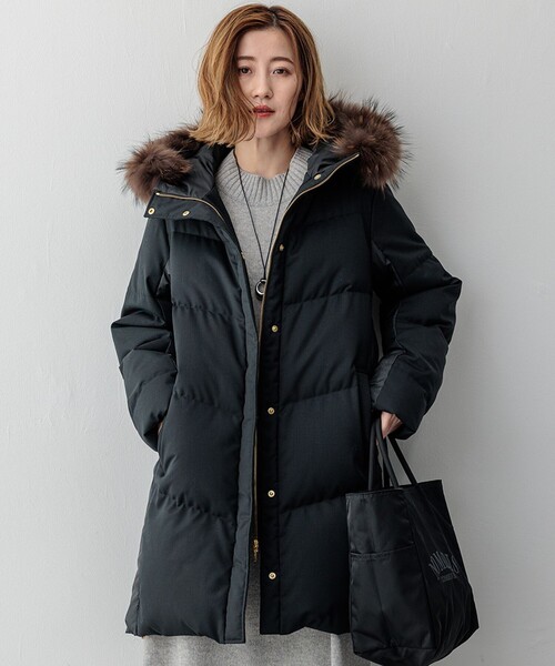 ダウンコート ダウンジャケット 「撥水加工」TWツイル ロングダウン