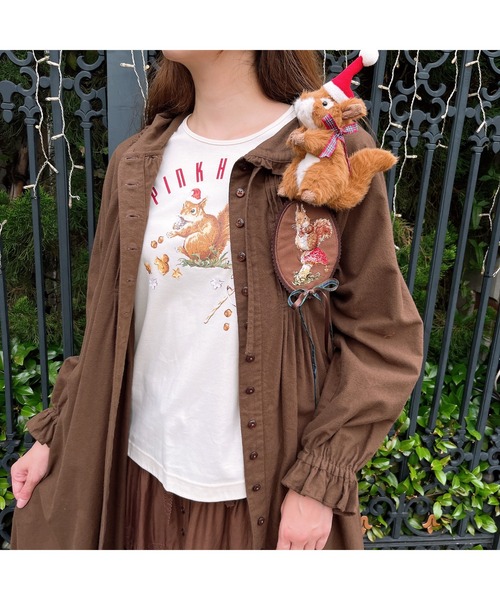 PINK HOUSE（ピンクハウス） ブローチ クリスマスりすぬいぐるみ