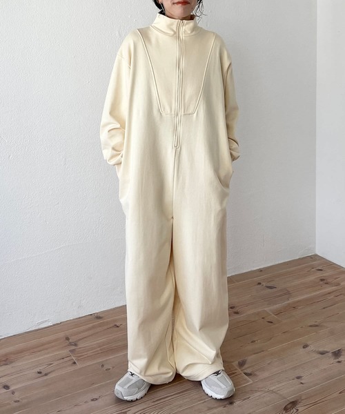 wee9s（ウィークス） オールインワン high neck half zip up sweat all