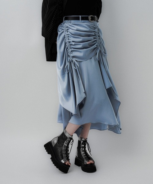 HARE（ハレ） スカート サテンドロストイレヘムスカート(HARE