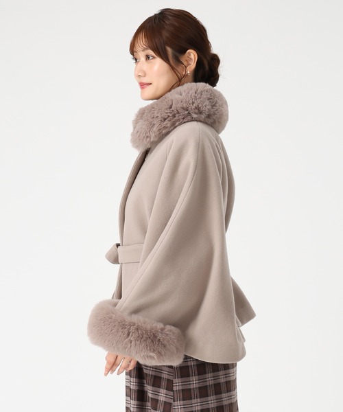 MISCH MASCH（ミッシュマッシュ） ポンチョ 2025秋冬新作 ブローチ付き