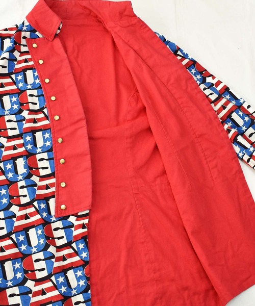 VINTAGE コート ジャケット 「ヴィンテージ古着」USA 総柄 ナポレオン
