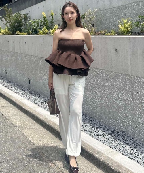 styling/（スタイリング） ニット セーター ラッフルニットベアトップ