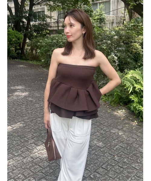 styling/（スタイリング） ニット セーター ラッフルニットベアトップ