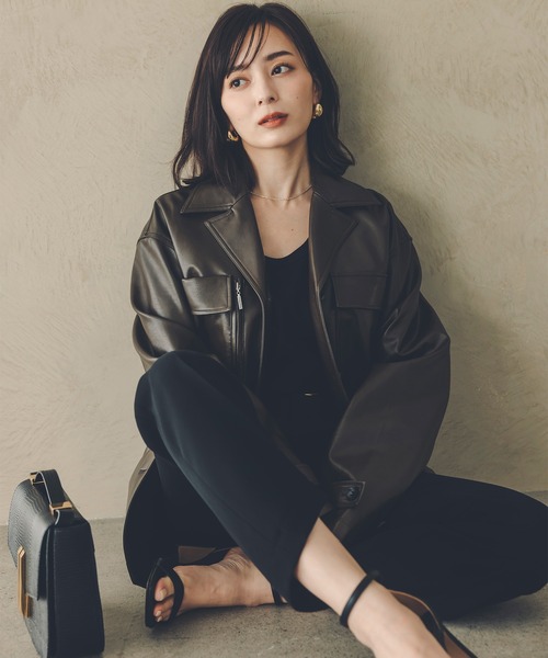 anuans（アニュアンス） パンツ スリムフィットセミフレアパンツ