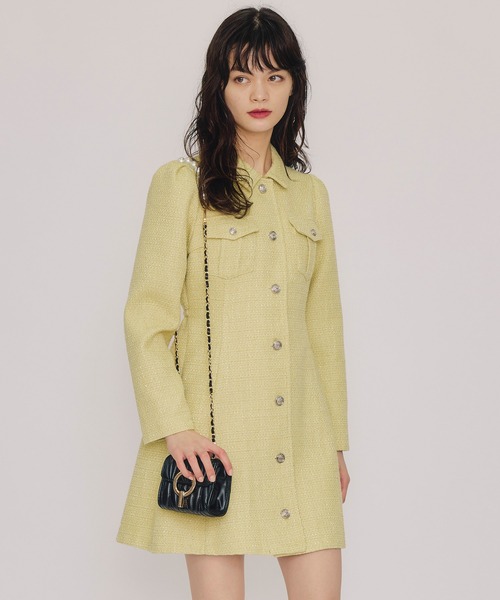 REDYAZEL（レディアゼル） ワンピース エンブレムボタンツイードシャツ