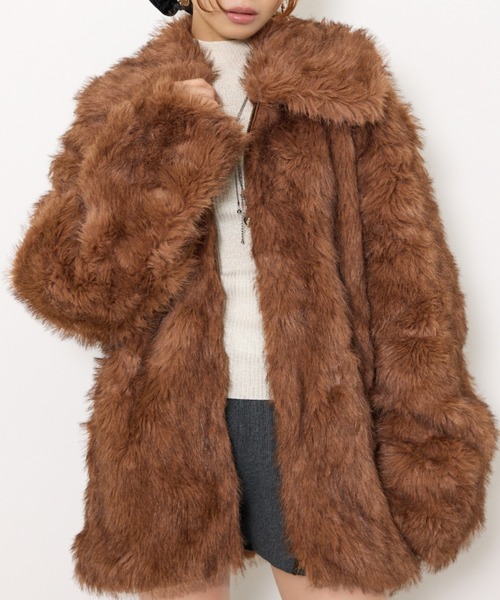 SLY（スライ） ブルゾン アウター BIG COLLAR FUR COAT ビッグカラー