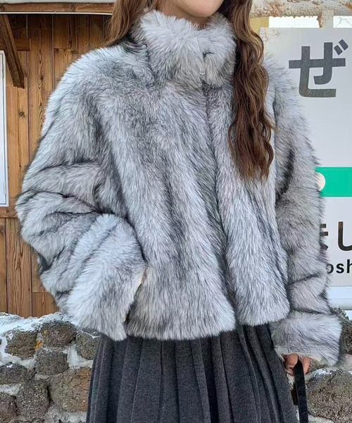 DIAVEL tシャツ 「秋冬新作」2WAY袖/ふわもこフェイクファージャケット