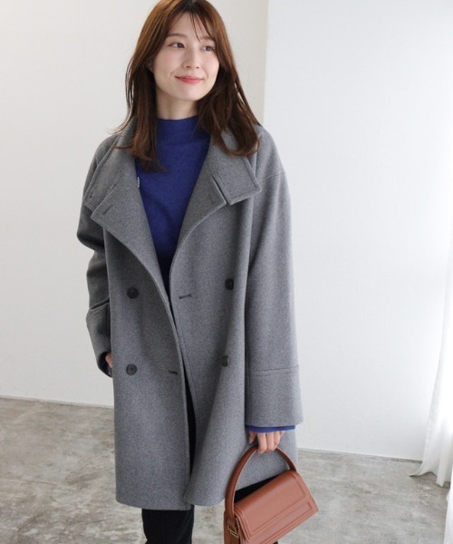 Pierrot（ピエロ） コート アウター スタンドカラーミドルコート