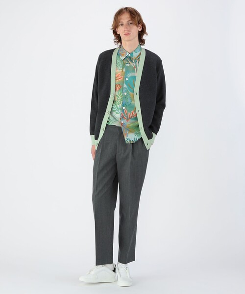 CABaN（キャバン） カーディガン コットンカシミヤ バイカラーVネック