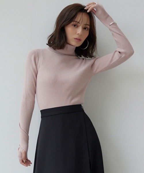 anuans（アニュアンス） ニット カシミヤブレンドフィットリブニット