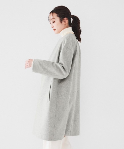 UNTITLED（アンタイトル） ノーカラーコート コート 「ゆったり/軽やか
