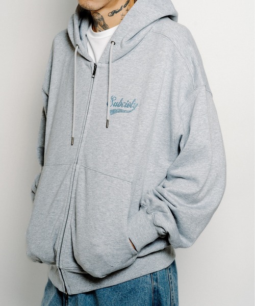 Subciety（サブサエティ） パーカー Rhinestone zip hoodie メンズ