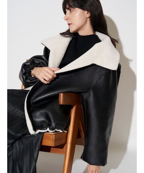 ELENDEEK（エレンディーク） コート アウター 2WAYボアフェイクレザー