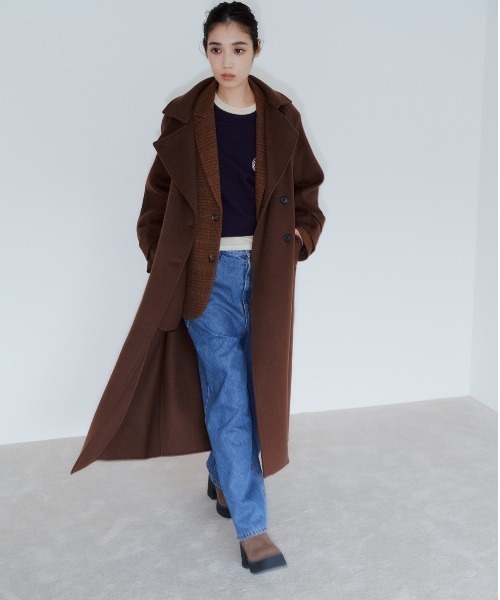 emmi ジャケット テーラードジャケット ウールチェックジャケット