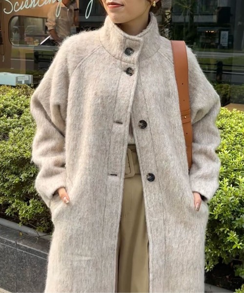 Thevon（ゼヴォン） ステンカラーコート コート シャギースタンド
