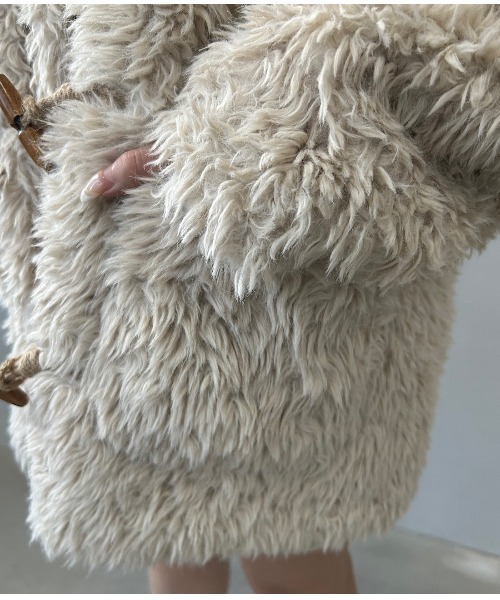 ダッフルコート コート フード付き トグルボタン ファーコート