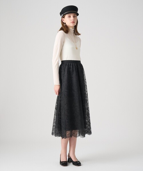 ANAYI（アナイ） スカート レースフラワーチュールギャザー スカート