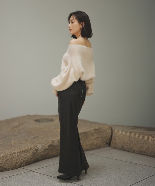 anuans（アニュアンス） ニット ラクーンフォックスオフショルニット