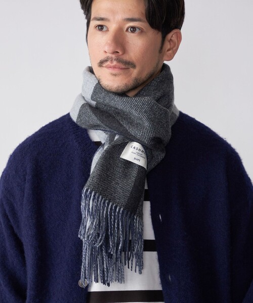 SHIPS（シップス） マフラー SHIPS: 「チェック」カシミヤ ダブル