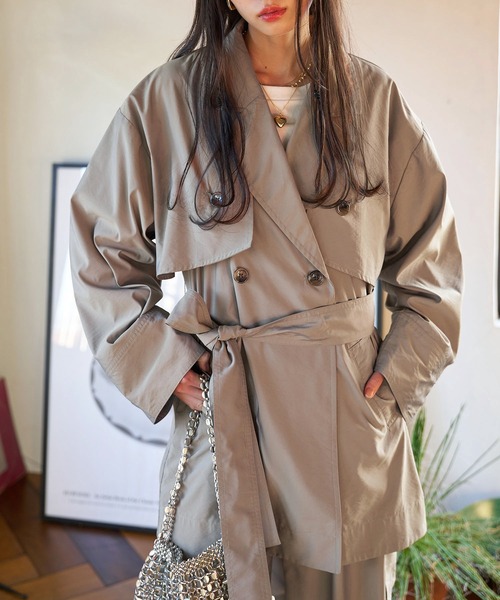 VIS（ビス） トレンチコート コート マルチWAYミドル丈ジレトレンチ