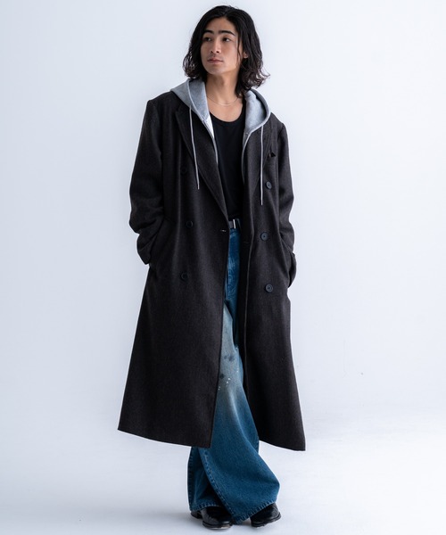 SINSS トレンチコート コート Classic Wool Blend Tweed Coat