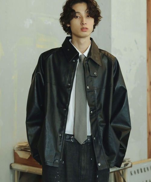 Bleme ブルゾン アウター クラシック PU合皮 ショート丈 ジャケット