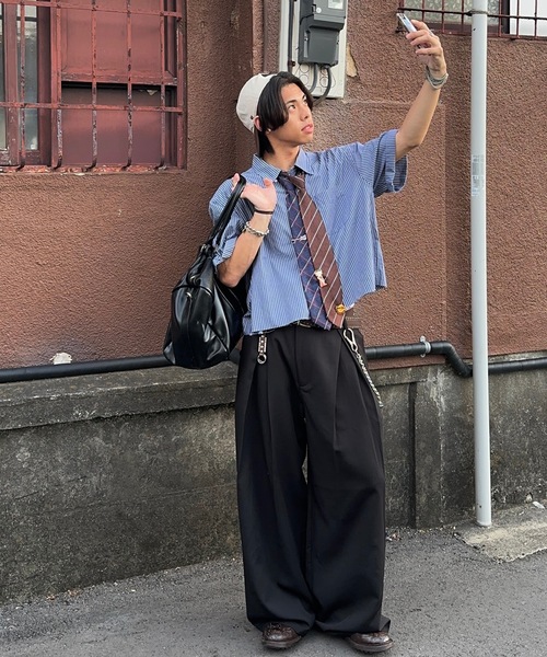 MandO（エムオー） スラックス クロスタックバギーワイドスラックス