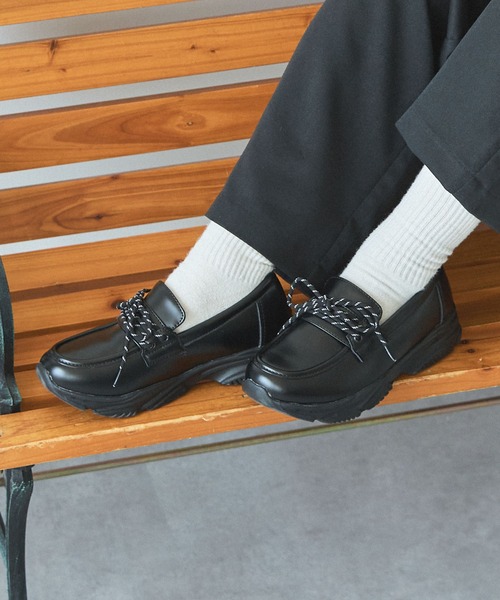 ローファー 厚底 スニーカーソールローファー レディース メンズ