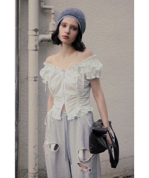 SLY（スライ） ブラウス シャツ FRONTZIP 2WAY TOPS フロントジップ 2