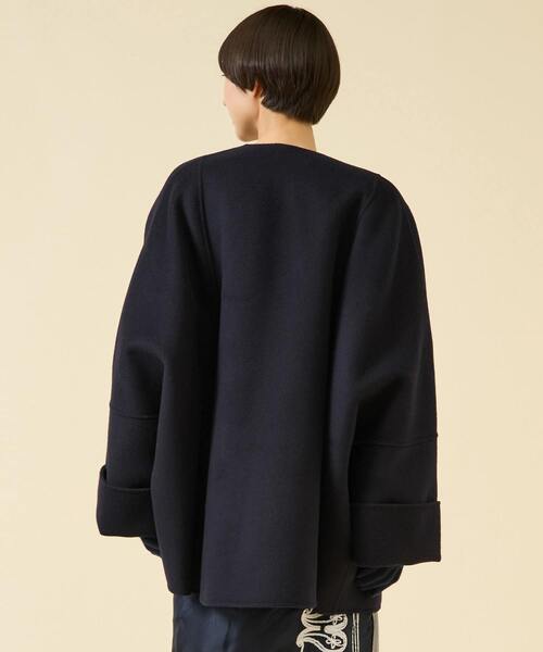 martinique（マルティニーク） ポンチョ ウールリバーノーカラーコート