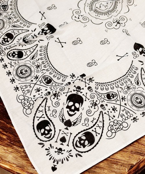 Port（ポート） スカーフ バンダナ ヴィンテージ 加工 スカル