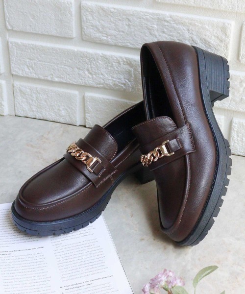 AAA+（サンエープラス） ローファー AAA+/厚底 ゴールドチェーン