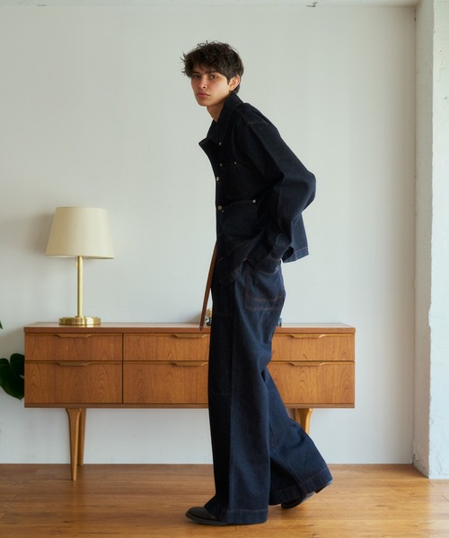 Camphor wood デニムジャケット gジャン 3pockets wide coverall denim