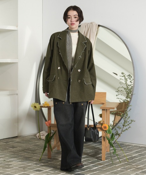 loin nuit ジャケット テーラードジャケット cut off double jacket