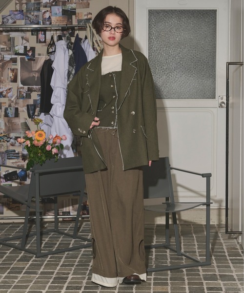 loin nuit ジャケット テーラードジャケット cut off double jacket