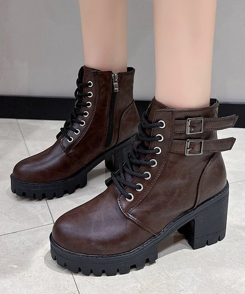 Lace Ladies（レースレディース） ブーツ ダブルベルト付きレザー調