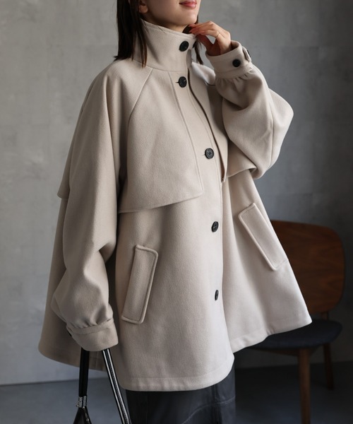 sakishimatokyo トレンチコート コート フェイクウールミドル丈