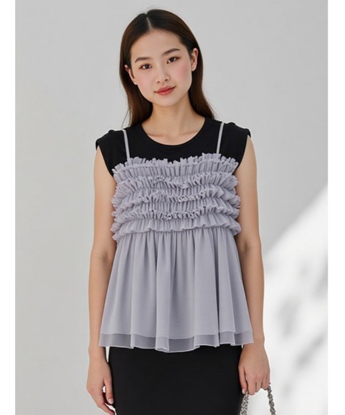 fifth（フィフス） キャミソール マイクロチュールフリルキャミ